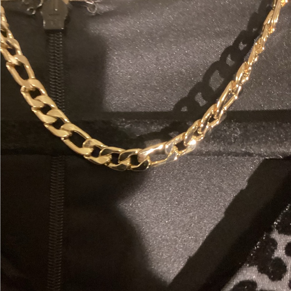 Faux Gold Link Chain Necklace Adjustable - Picture 8 of 11
